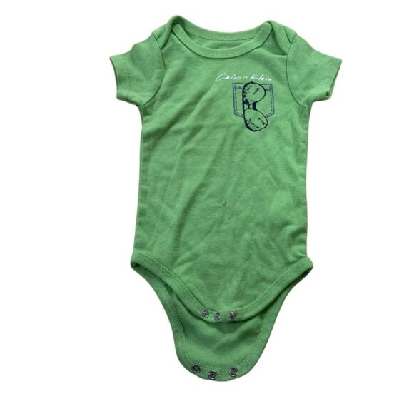 Calvin Klein Baby One-Piece Bodysuit Green 6-9 Months Unisex - Picture 1 of 4